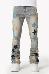 GUAPI - Powder Blue Vintage Stars Denim